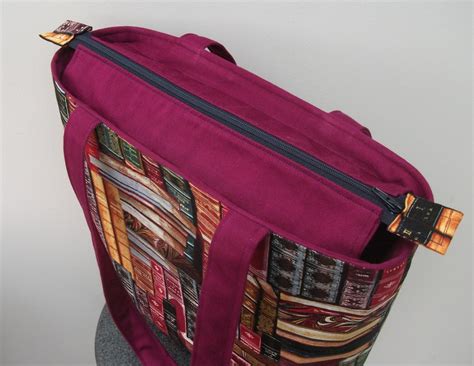 zippered book bag zippered tote medium tote book bag gift etsy