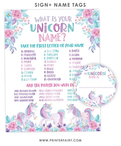 unicorn  printable game printerfairy