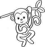 Coloring Pages Monkey Baby Cute Kids Print sketch template