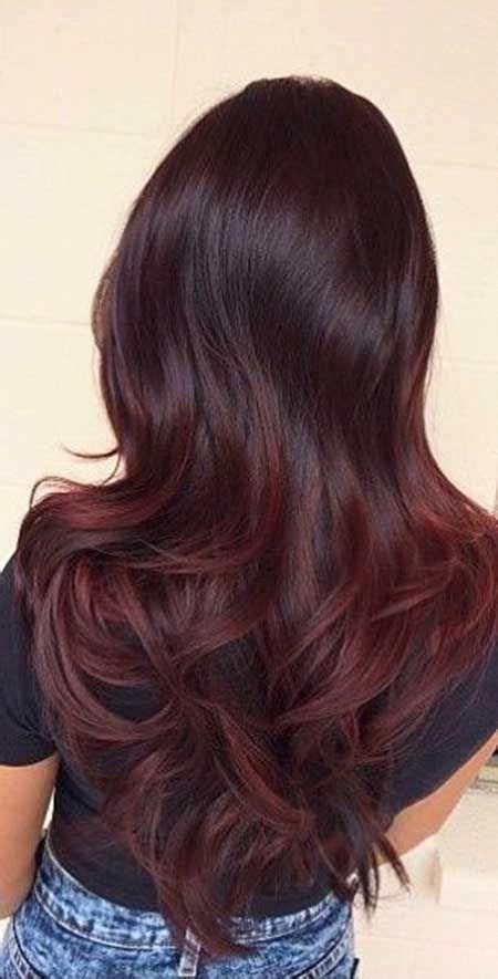 burgund rot haarfarbe ombre stil balayage peruecke highlights bruenetten haircolorideas