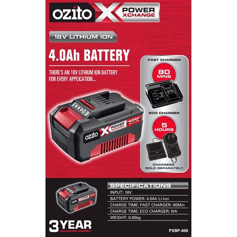 ozito pxc  ah lithium ion battery bunnings australia