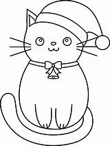 Coloring Cat Christmas Pages Kitty Printable Kids Kittens Clip Print Line Animal Dog Choose Board Cool Books Fun Old sketch template