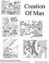Coloring Creation Pages Bible Story Adam Eve God Comments sketch template