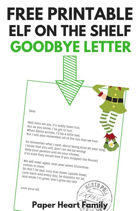 super sweet elf   shelf goodbye letter