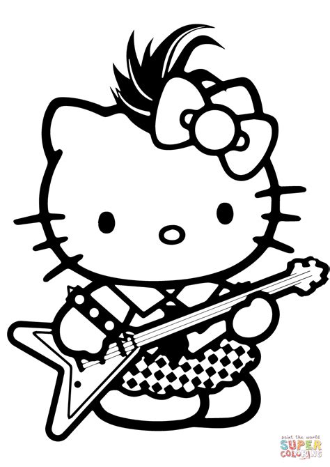 gambar ballet coloring pages getcoloringpages rock star kitty rockstar