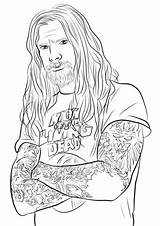 Zombie Rob Coloring Pages Singers Printable Famous Musicians Categories Rock sketch template