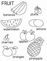 Frutas Dibujos Preescolar Coloring Vegetables Momjunction Basico sketch template