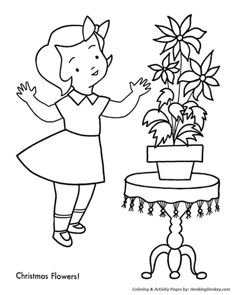 christmas decorations coloring pages christmas poinsettia coloring