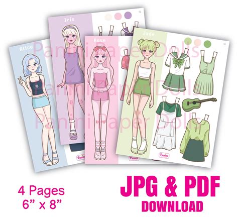 printable paper doll dress  girls korean paper doll  pop etsy israel