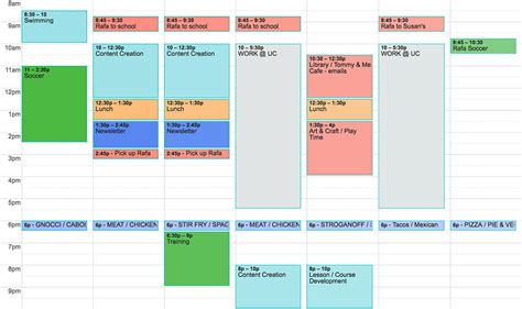 setting   weekly schedule  google calendar  makers collective
