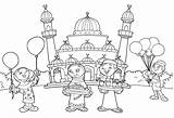 Sketsa Mewarnai Mesjid Tk Paud Kecil Masjid Belajar Orang sketch template