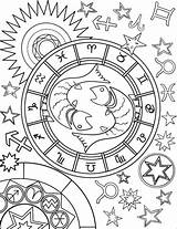 Coloring Zodiac Pisces Sign Pages Signs Adult Printable Colouring Sternzeichen Mandala Sheets Adults Star Book Astrology Astrological Cute Taurus Drawing sketch template