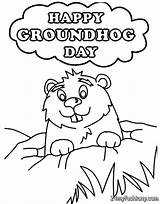 Groundhog Coloring Pages Printable Happy Getdrawings sketch template