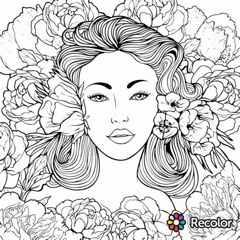 gambar beauty coloring page recolor app zentangles adult  pages