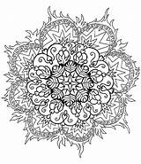 Mandala Difficult Color Mandalas Adult Adults Coloring Zen sketch template