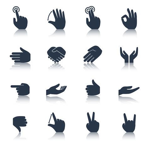 hand icons black  vector art  vecteezy