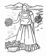 Coloring Pages Mexican Flowers Sheets Girls Valentine Kids Printable Grade 4th Posadas Selling Girl Las Woman Colonial 3rd Print Flower sketch template