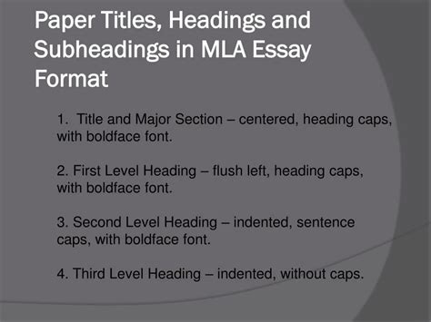 essay  headings  subheadings mla citation