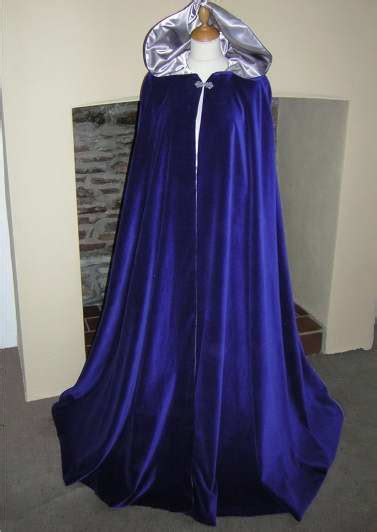ice blue velvet hooded cloak ideal for a winter witch or