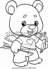 Cupid Bear Coloring sketch template