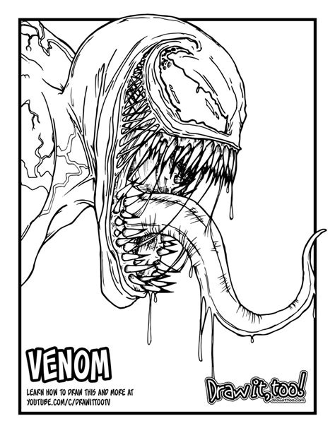 venom printable coloring pages
