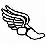 Shoe Track Wings Clipart Winged sketch template