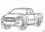 Coloring Mitsubishi Raider Xls Pages Printable Toyota 2009 Color sketch template