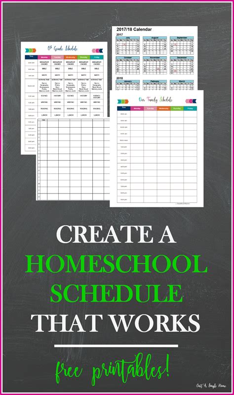create  homeschool schedule  planning printables   simple home