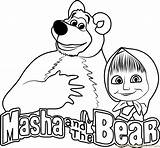 Coloring Masha Bear Pages Popular sketch template