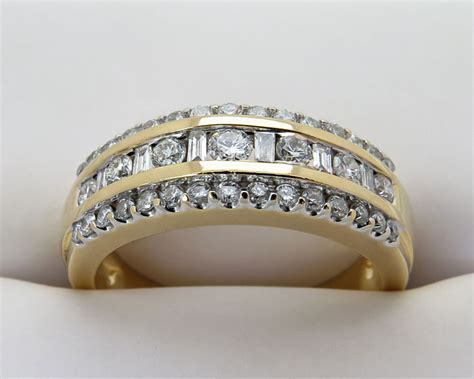 gouden diamanten rij ring met  briljanten  karaat catawiki
