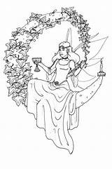 Coloring Pages Wiccan Printable Pagan Yule Adults Colouring Adult Color Witch Fantasy Colour Christmas Fairy Line Beautiful Fairies Print Book sketch template