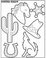 Cowboy Western Clip Printable Theme Coloring Boot Pages Color Party Templates Texas Cowgirl Sheet Decoration sketch template