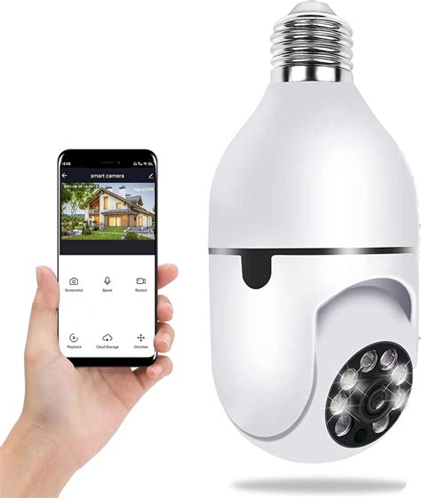 icca ampoule camera exterieure wifi  degres de securite sans fil p panoramique smart home