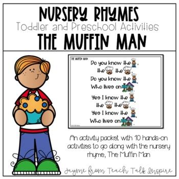 muffin man nursery rhymes  toddlers  preschoolers tpt