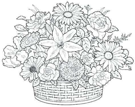 coloring pages  girls flowers bouquet flowers colouring sheets