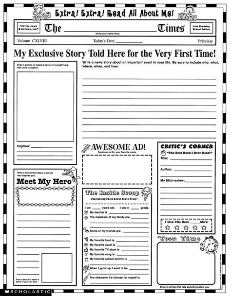 newspaper templates  kids   printable calendar