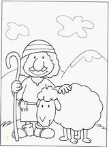 Shepherd Coloring Good Sheep 2603 Divyajanani sketch template