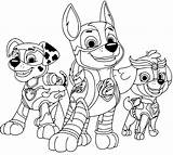 Patrol Mighty Pups Chase Skye Marshal sketch template
