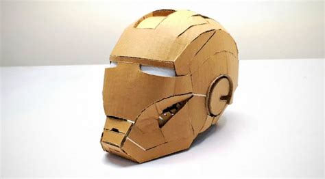 diy cardboard iron man helmet  surprisingly awesome shouts