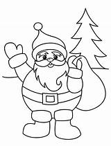 Santa Coloring Claus Christmas Pages Cute Drawing Sack Back His Paramedic Color Printable Template Print Boots Getcolorings Sheet Getdrawings Appealing sketch template