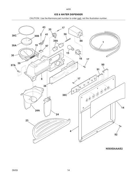 ice water dispenser diagram parts list  model  kenmore elite parts