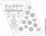 Bunting Colouring Gingerbread sketch template