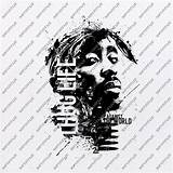 Tupac 2pac Svg Shakur Vectorified Cricut Hop sketch template