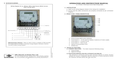 operation  instruction manual wiring diagram wiring diagram  phase wire dual