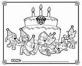 Paw Compleanno Cuccioli Stampare Libri Biglietto Zampa Maschile Pattuglia Visita sketch template