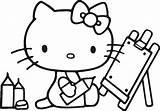Kitty Hello Coloring Pages Printable Drawing Kids sketch template