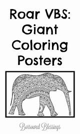 Vbs Roar Giant Coloring Posters Borrowed Blessings Follow Resources sketch template