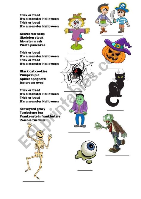 trick  treat esl worksheet  asdw