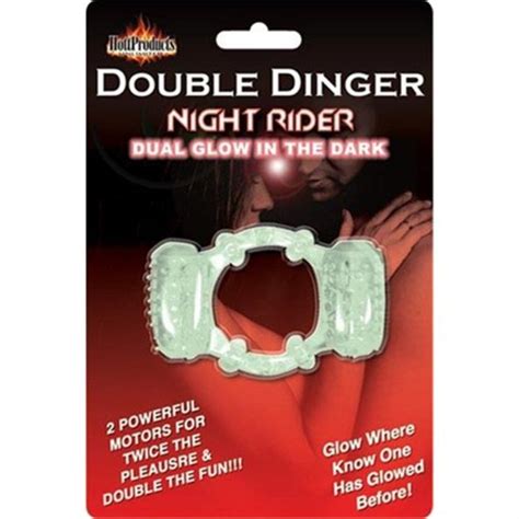 night rider double dinger vibrating cock ring glow in