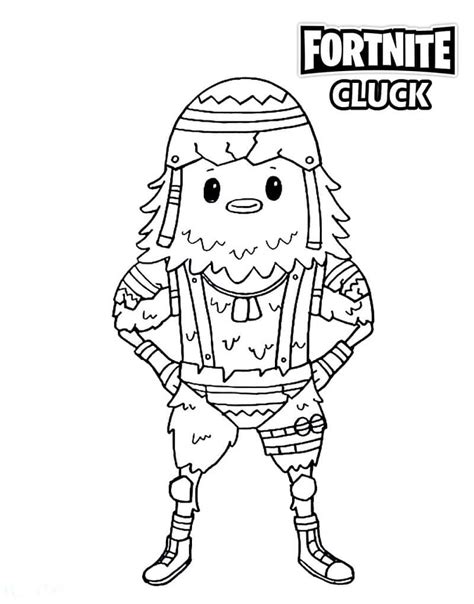 cluck fortnite coloring page  printable coloring pages